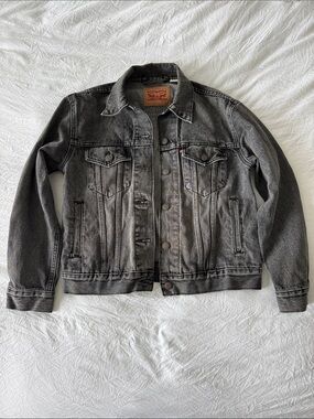 Levi's Faded Black Denim Trucker Jacket